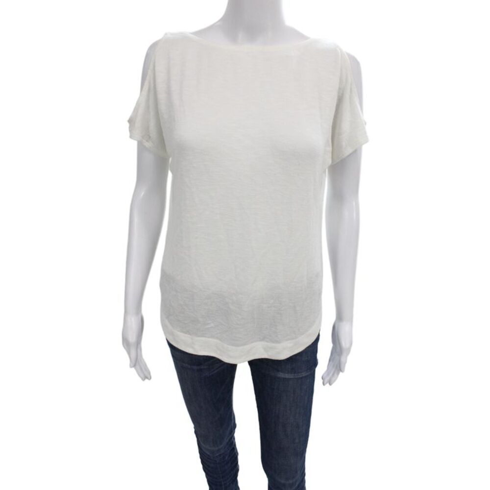 W by Worth Women Basic White Short Sleeve Round Neck T-Shirt Size XS